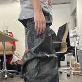 emostanceclub 25FW MULTI DISTRESSED COATING BAGGY JEAN