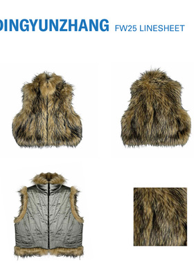 DINGYUNZHANG 25FW 人造皮草双面穿马甲