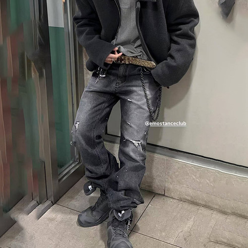 emostanceclubflare水洗牛仔裤