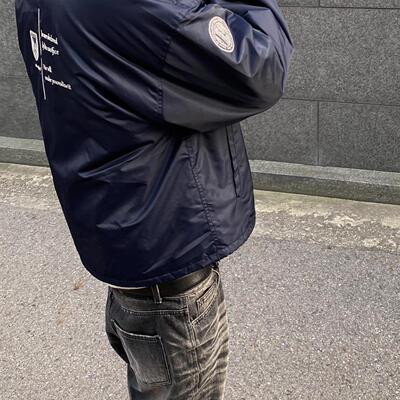 拼贴补丁尼龙教练夹克Undermycar