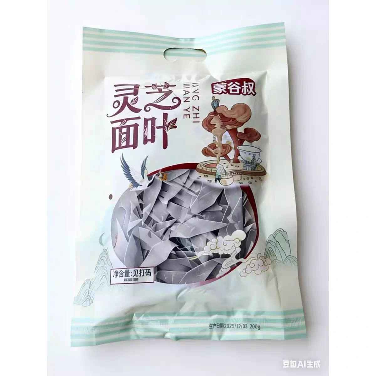蒙古叔 灵芝面叶200克/袋银面条/挂面（无料包）