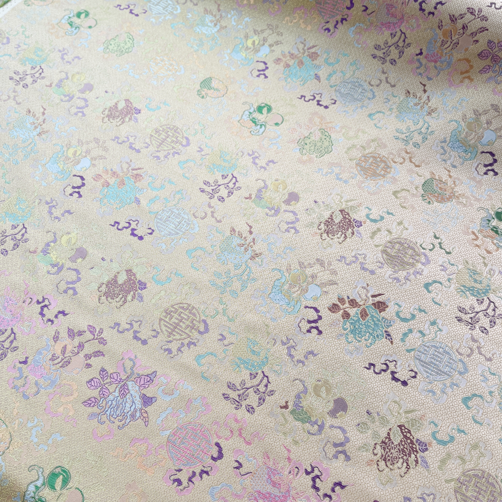 宋锦古钱三多满分桑蚕丝国风面料