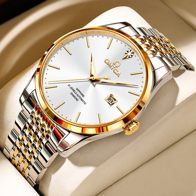 瑞士欧米ome笳手表男士机械表超薄全自动防水夜光时尚商务腕表