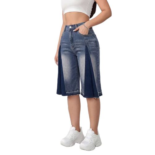 2026美式涂鸦复古宽松阔腿直筒水洗牛仔短裤 women short jeans