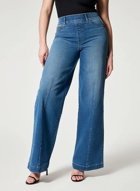 women loose jeans pants 2023夏季新款女士阔腿中腰直通牛仔裤