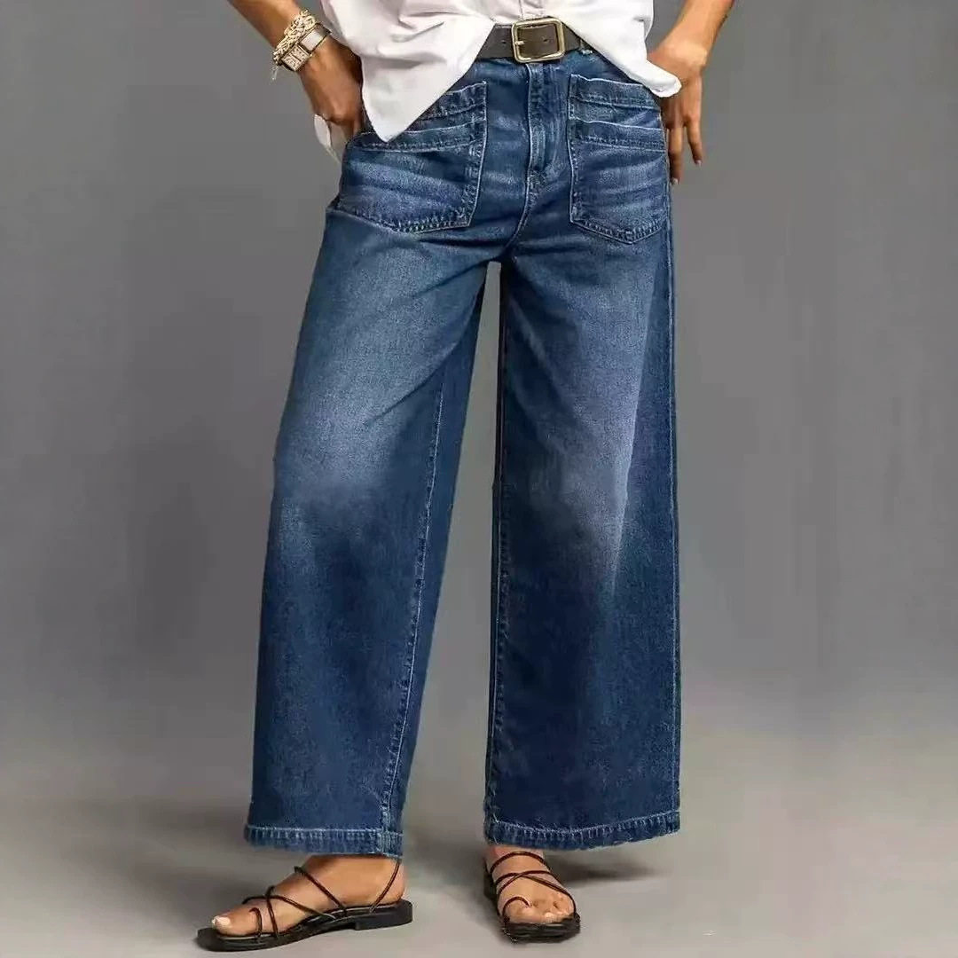 women loose jeans pants trousers 2026欧美女士宽松阔腿牛仔裤图片