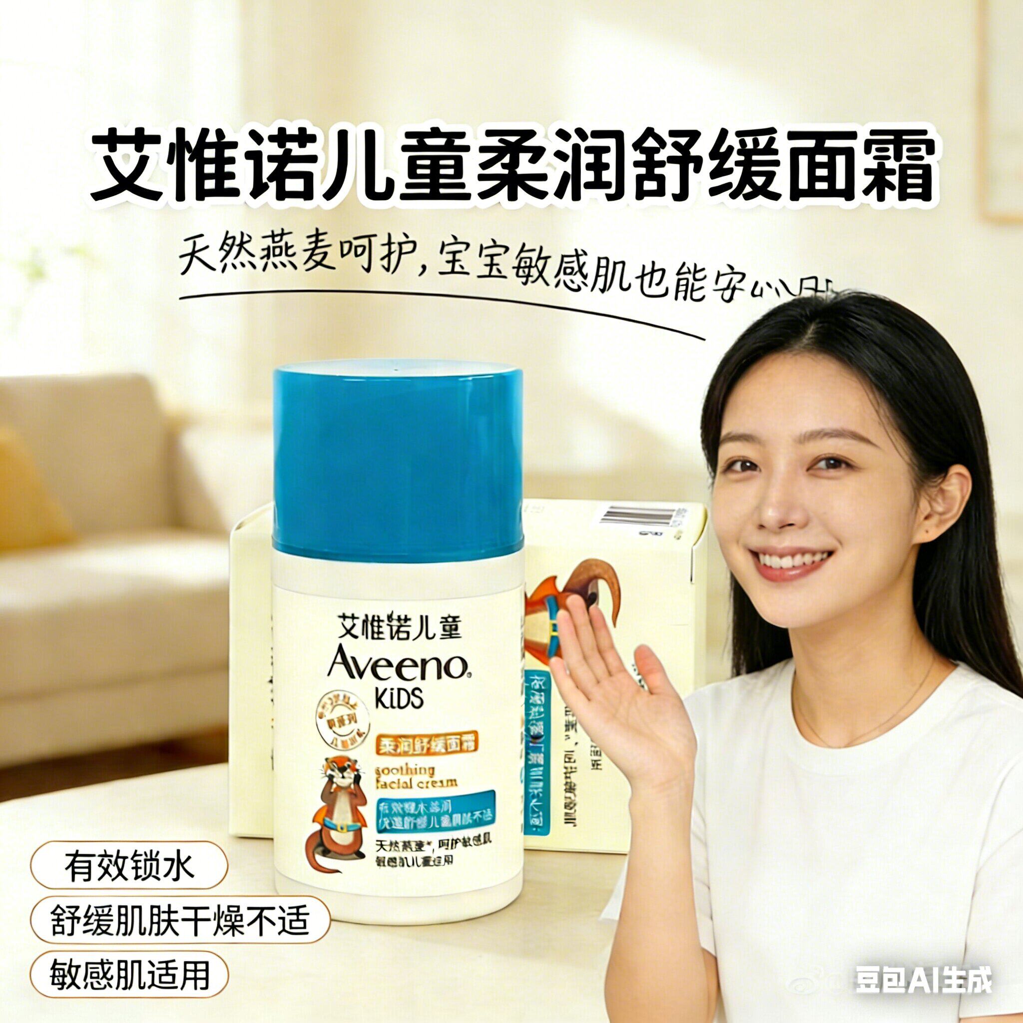 效28年4月艾维诺aveeno儿童保湿滋润舒缓面霜50g 适合3岁以上