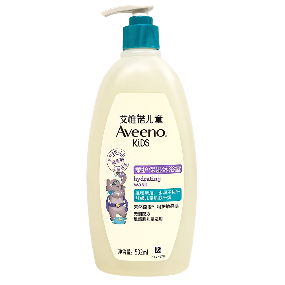 效28年6月艾维诺aveeno儿童柔护保湿滋润沐浴露 532ML 无泪配方