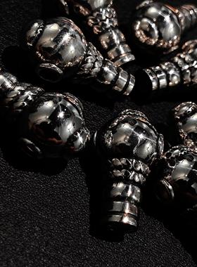 禅思出品 经典款式藏传金银潜水艇佛头三通念珠手串108长串适配