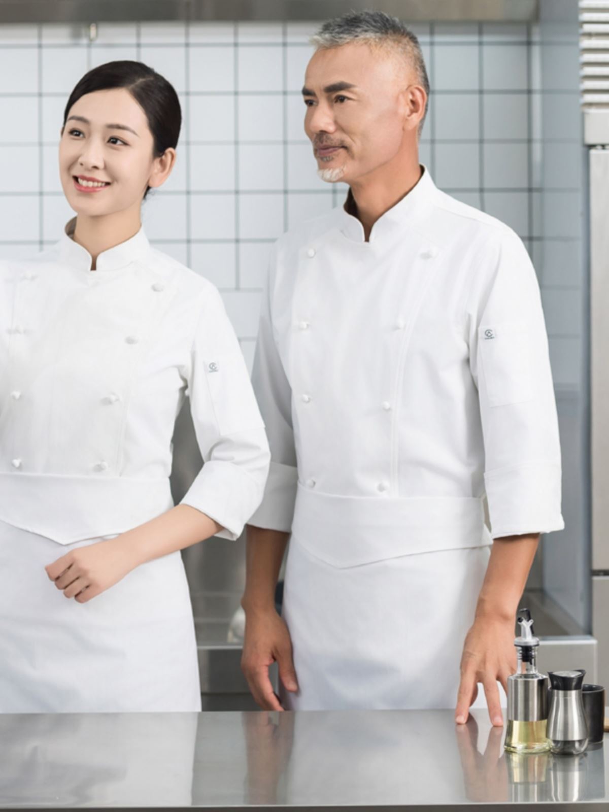 chefworks雪沃高档厨师服长袖秋冬款男酒店餐厅厨师长大厨厨师工