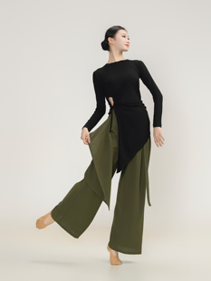 古典舞蹈裤 阔腿裤 瑜伽爵士艺考演出 宽松设计感直筒裤 现代舞练功裤