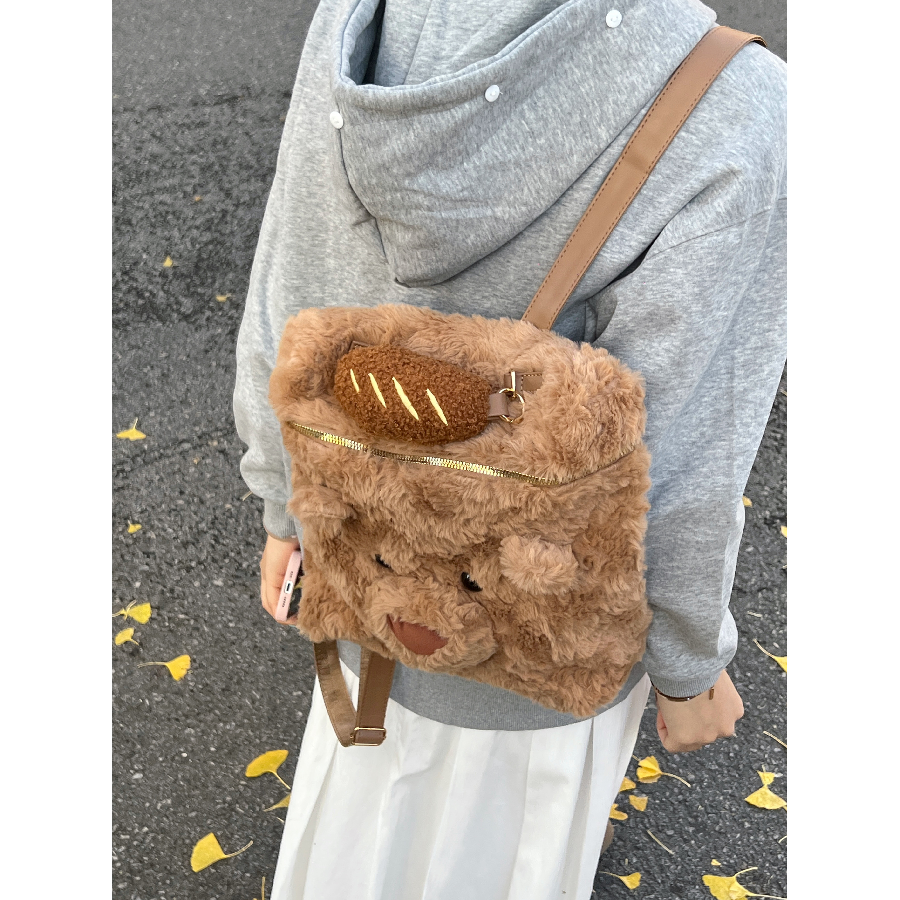 艾米兔女包2026新款复古百搭休闲毛绒小熊大容量秋冬可爱双肩包,箱包皮具/热销女包/男包,通用款女包,淘宝优惠券,粉丝福利购,淘宝优惠卷