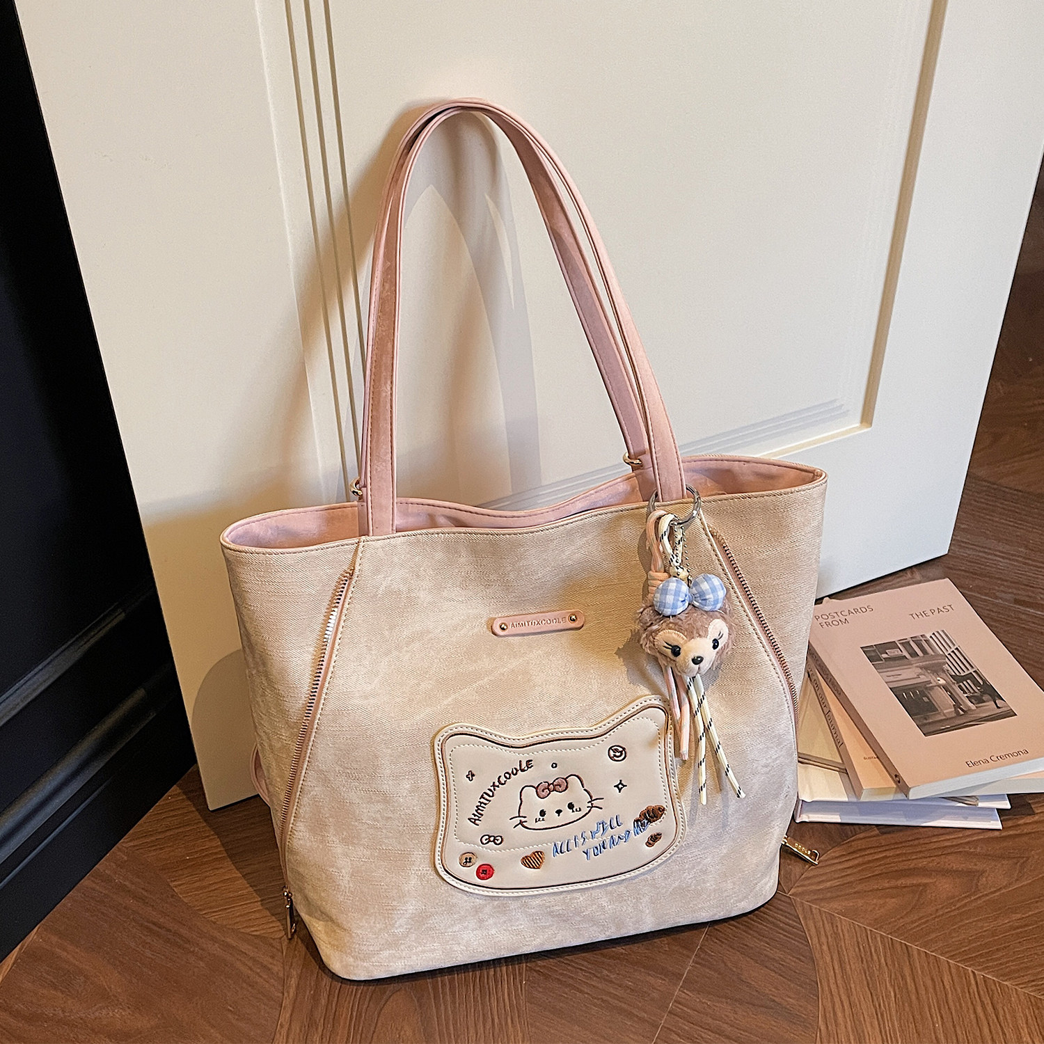 艾米兔女包2026新款百搭简约通勤单肩包学院风大容量休闲双肩包