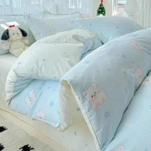 1米8x2米床上四件套纯棉全棉180x200被套一米八乘两米二1.8六6五5