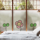 玻璃贴纸透光不透明防走光窗户贴膜磨砂花草卫生间玻璃窗防窥膜