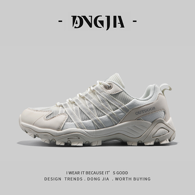 东家Qshoes外贸男士慢跑鞋夏季透气网面防滑耐磨户外休闲登山鞋女