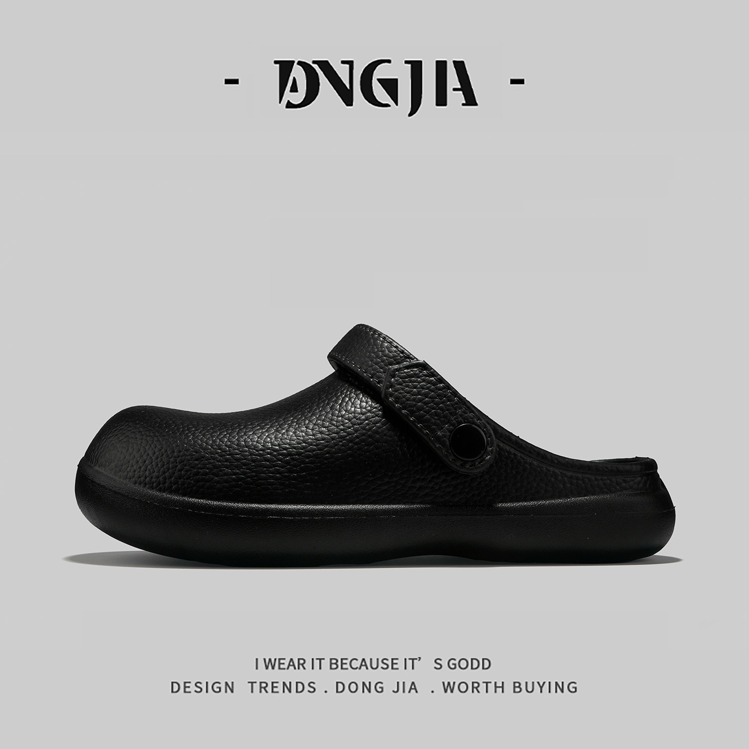 外贸日本单勃肯鞋男款夏季外穿黑色简约百搭高品质外穿包头半拖鞋