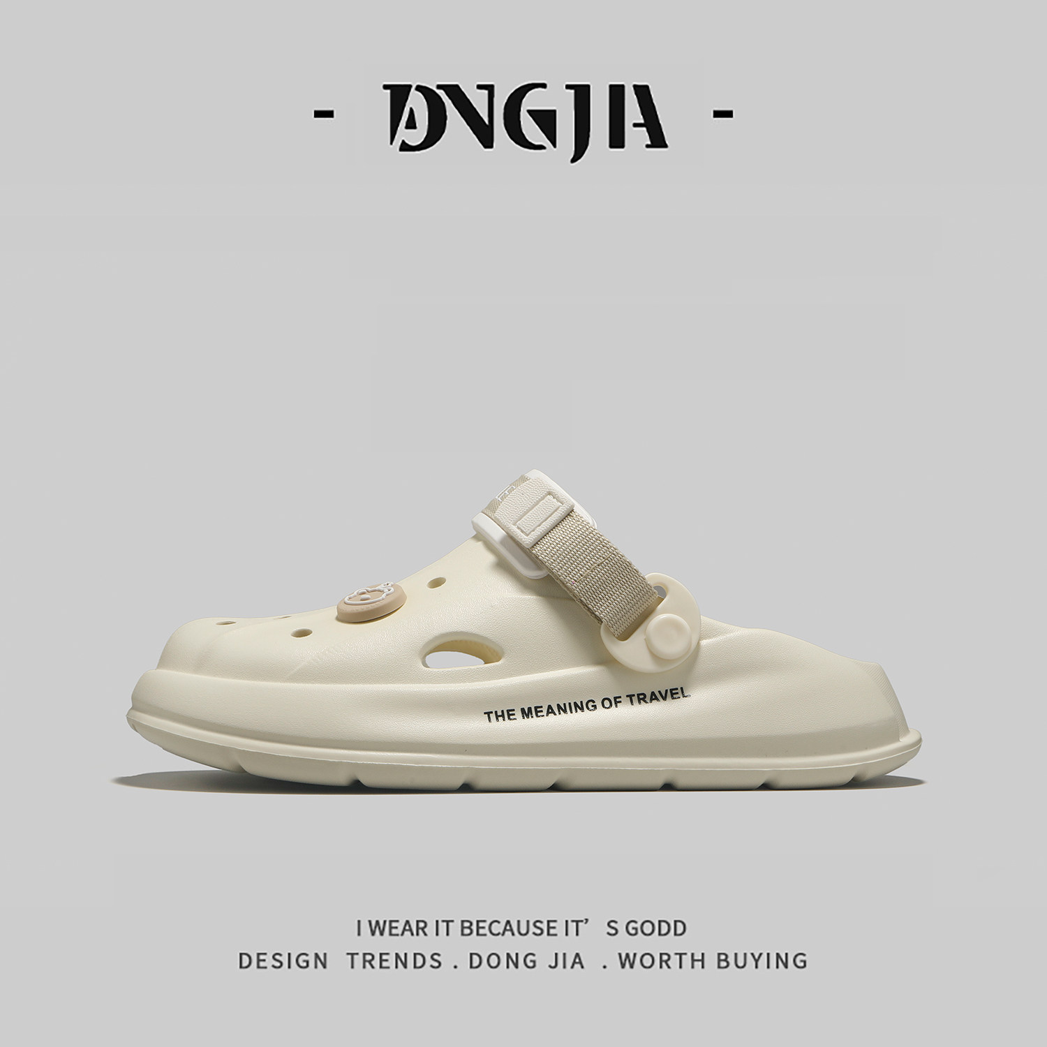 外贸夏季休闲包头拖鞋男女情侣款外穿高级感透气洞洞鞋沙滩懒人鞋