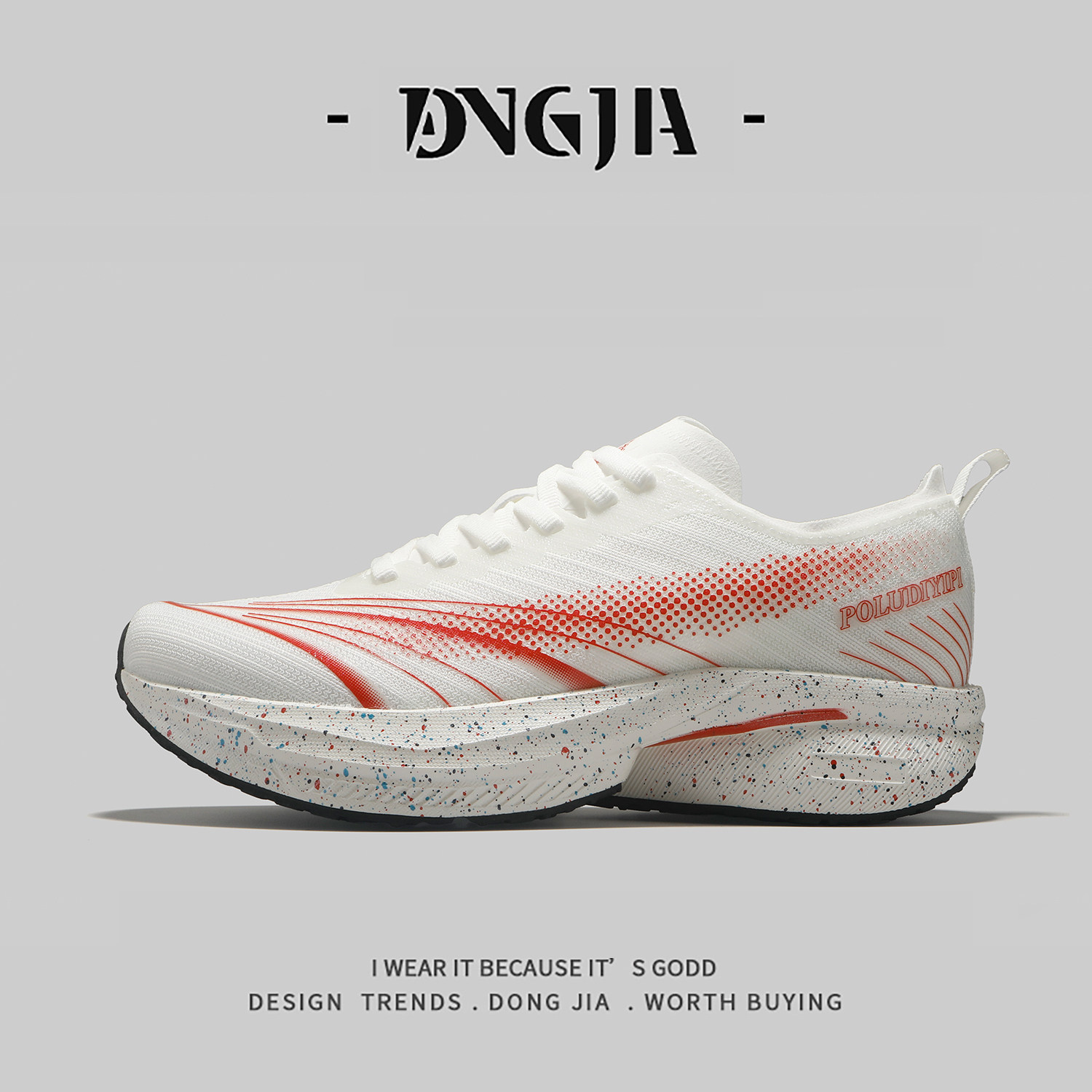 外贸缓震运动鞋男女款春季网面透气初中生马拉松竞速长距离跑步鞋