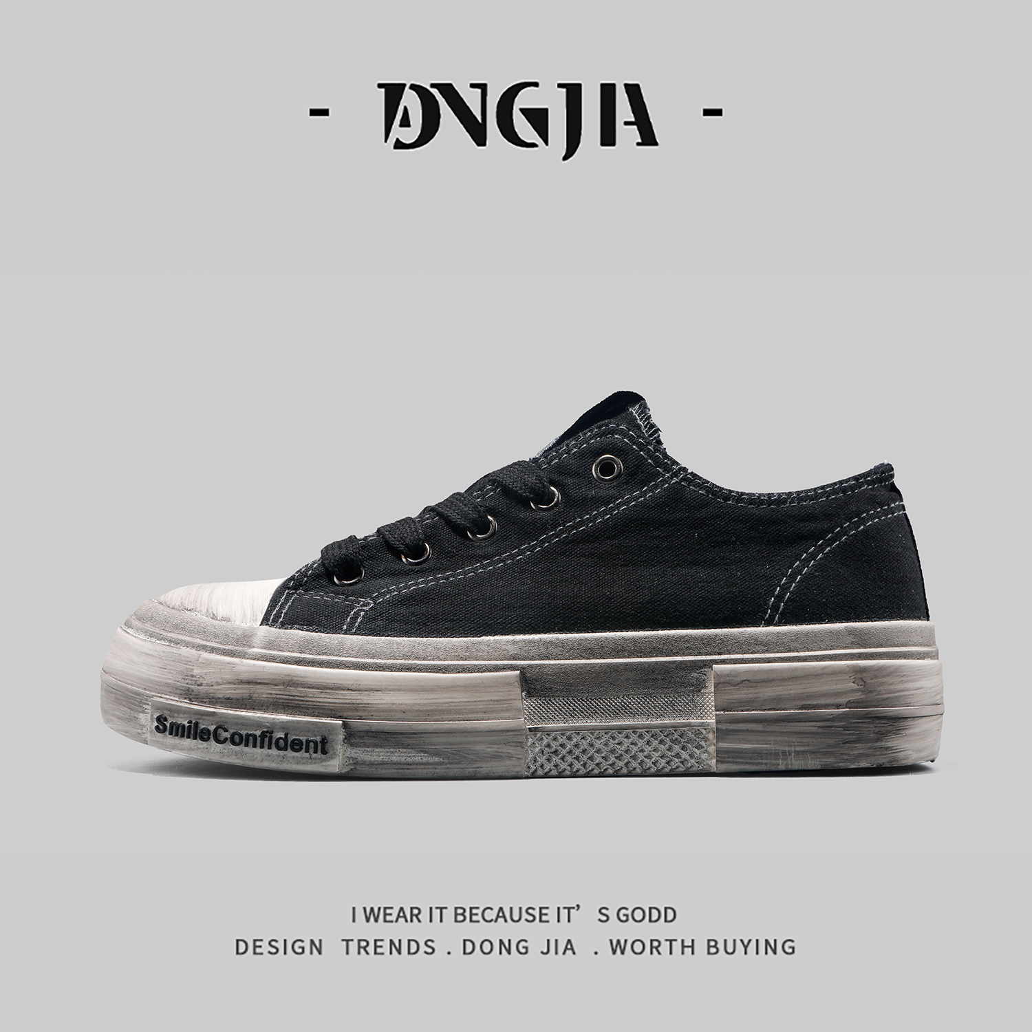 东家Qshoes外贸日本单男士港风潮流运动休闲帆布鞋做旧复古板鞋