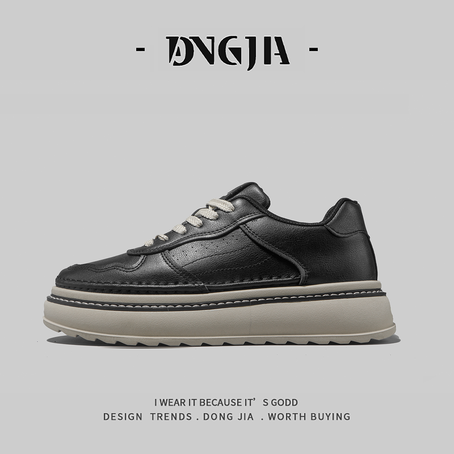 东家Qshoes外贸男士秋季新款户外皮面休闲鞋英伦风复古工装风板鞋