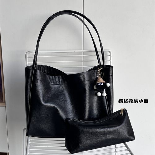 多巴胺dopamine黑色大容量托特包轻便单肩包简约通勤大包高级百搭