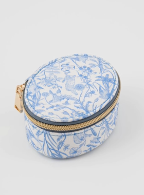 英国代购Fable England蓝色首饰盒兔子图案首饰收纳包