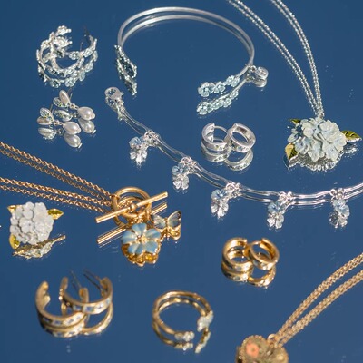 Fable春夏银色勿忘草耳环