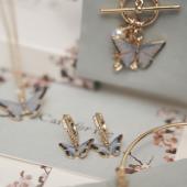 England蝴蝶系列项链戒指耳环手镯 孟子义同款 Fable 手工绘制珐琅