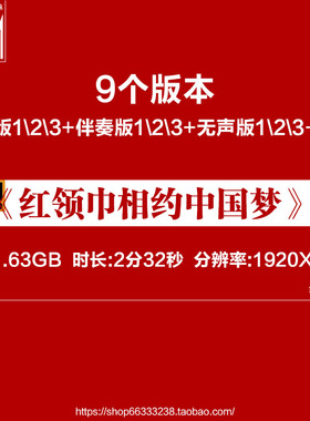 红领巾相约中国梦 少先队员敬礼儿童红歌LED大屏幕背景视频素材