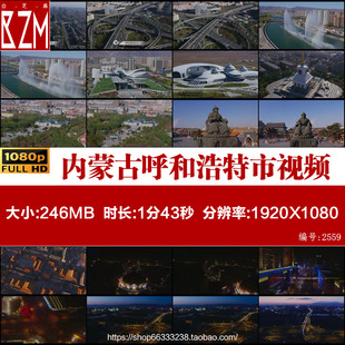 航拍内蒙古呼和浩特市夜景高架桥立交桥大昭寺古建筑群视频素材