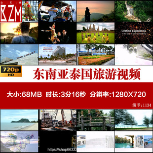 B049东南亚泰国旅游宣传片人文民俗风情休闲美食大象实拍视频素材