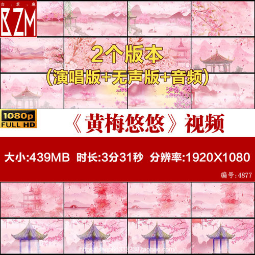 舞蹈《黄梅悠悠》 古典古风 舞美演出 LED大屏背景视频素材