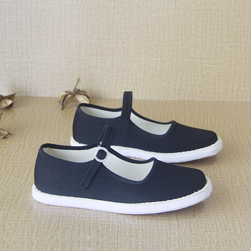 纯手工布鞋女黑色方口搭扣带千层底中老年妈妈轻便透气软底女鞋夏,女鞋,传统布鞋,淘宝优惠券,粉丝福利购,淘宝优惠卷