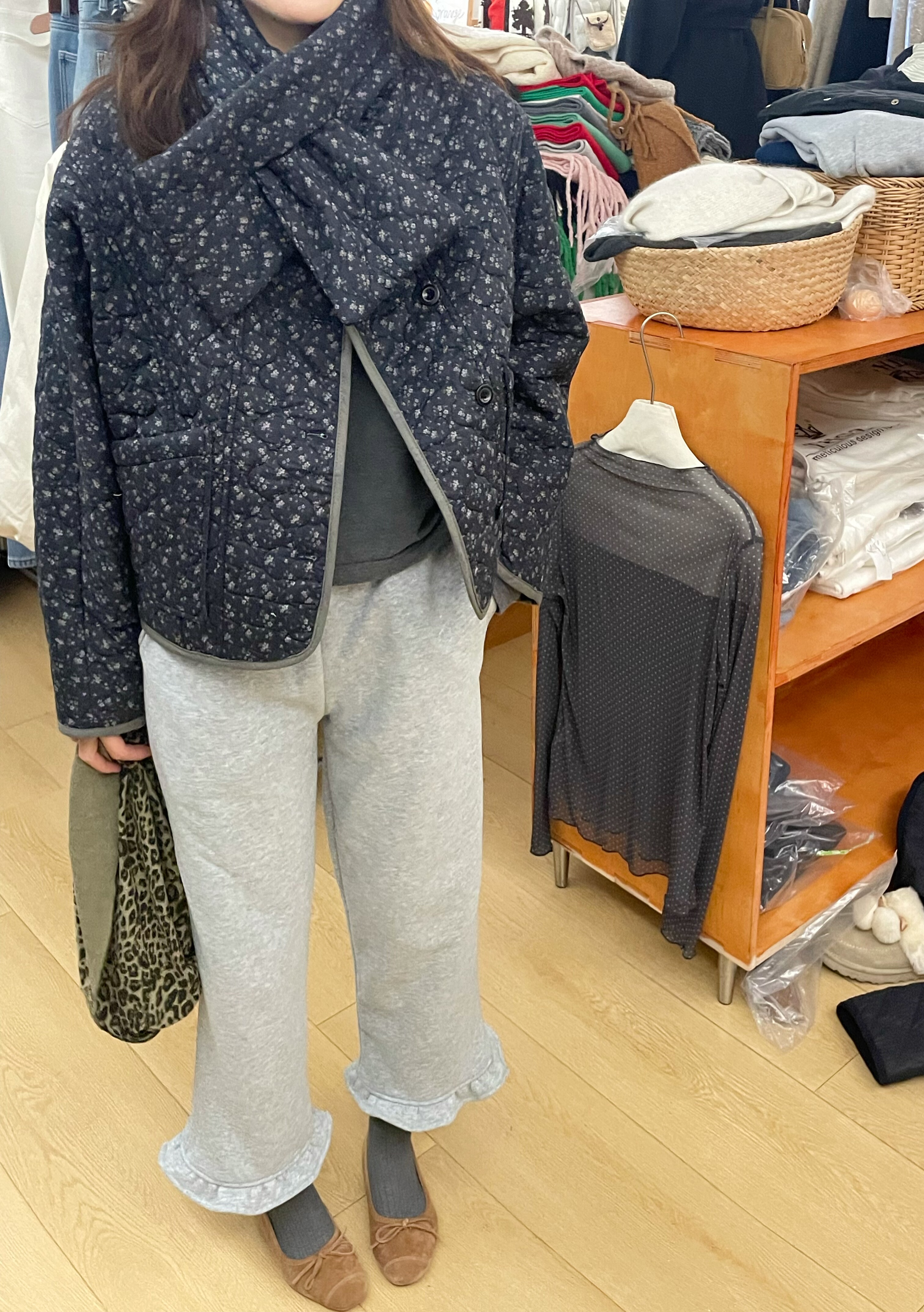 甜美又温柔！百搭洋气超舒服松紧腰软糯加绒宽松花边休闲九分裤