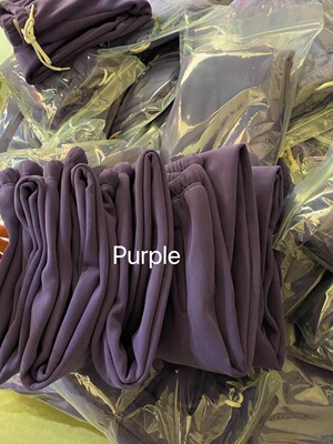 人手一条 韩国抽绳束脚慵懒舒适加绒卫裤 紫色休闲裤