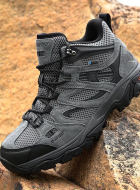 外贸原单户外中帮防水登山减震防滑耐磨徒步鞋DF-80007