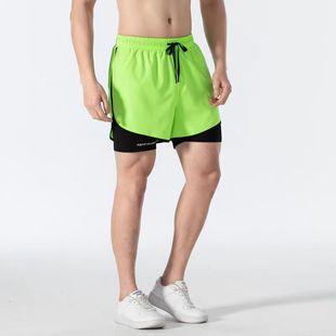 男女同款假两件健身三分裤短裤26012002