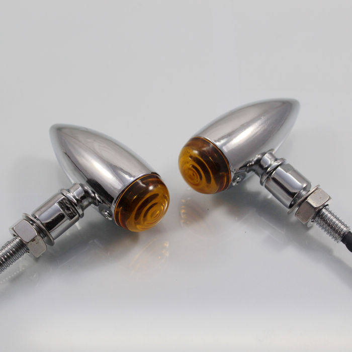 特价摩托车转向灯竞速之星肥仔400/650复古改装金属子弹头转弯灯