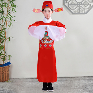儿童状元服演出服国学汉服开笔礼毕业表演服女驸马状元郎演出服