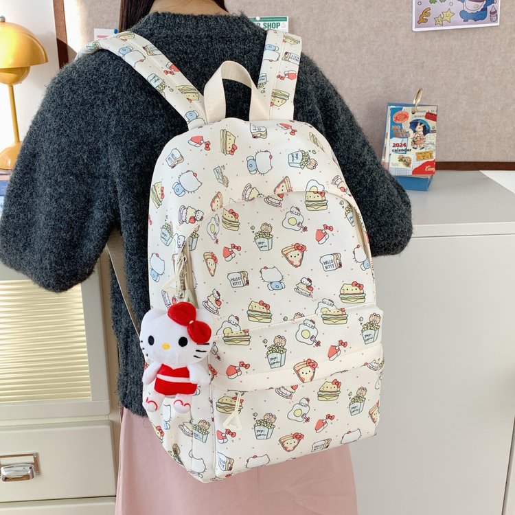 可爱卡通高颜值双肩包初中女孩高中学生书包休闲旅游轻便背包
