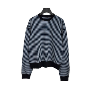 T恤SW1241YIKKE 精梳棉色织酶洗条纹拼色长袖 清仓 YLANGENE