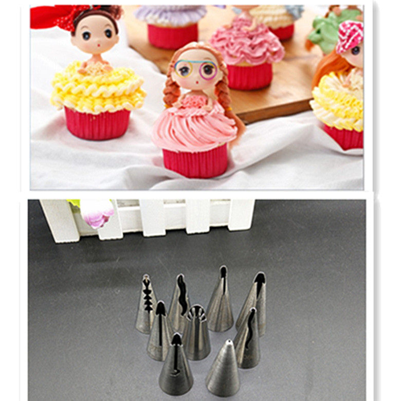 304不锈钢裱花嘴 6齿2D曲奇嘴 蒙布朗韩式圣安娜玫瑰樱花挤花嘴