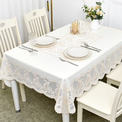 pvc防水餐桌布免洗防烫防油长桌布塑料高级感桌垫轻奢感高端新款
