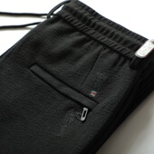 中年男裤 宽松弹力运动裤 抽绳厚款 小蜜蜂秋冬松紧腰直筒休闲裤 卫裤