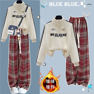 女童卫衣2025新款今年流行爆款冬季套装中大童加厚超好看加绒裤子