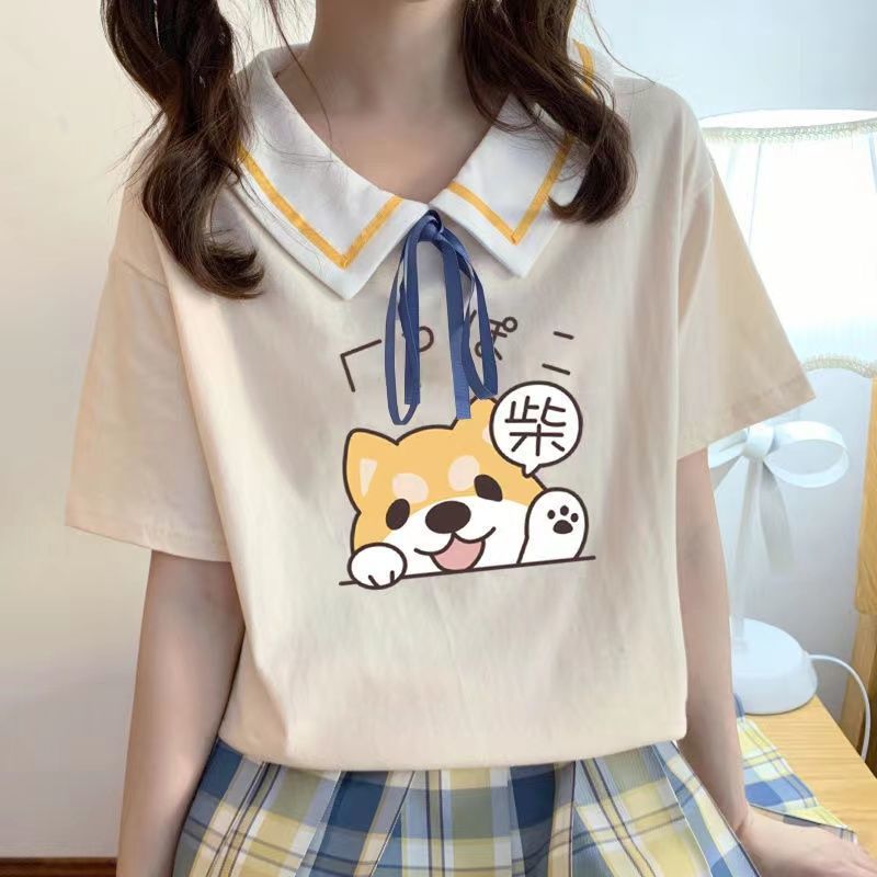 女童t恤短袖十岁中童2025新款夏季12中大童夏装小香风娃娃领上衣