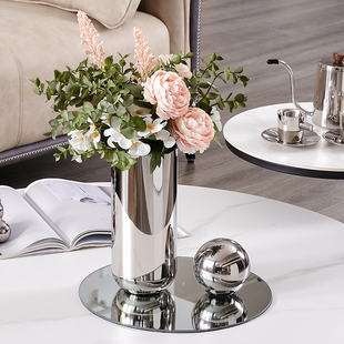简约现代轻奢家居客厅餐桌干花束花瓶插花器样板房间装 饰品摆件