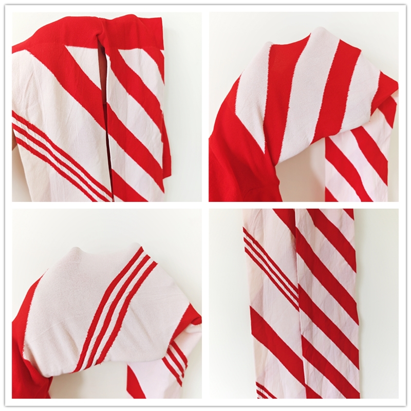 斜纹红白条丝袜cosplay万圣节