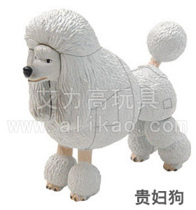 【艾力高4D拼装益智玩具】拼装宠物狗第一代 贵妇狗 #4066C